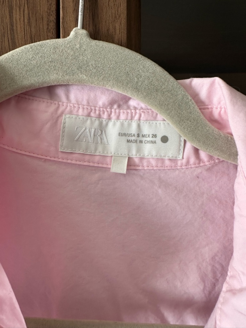 Zara Light Pink Puff-Sleeve Button-Down Shirt - Picture 2 of 4